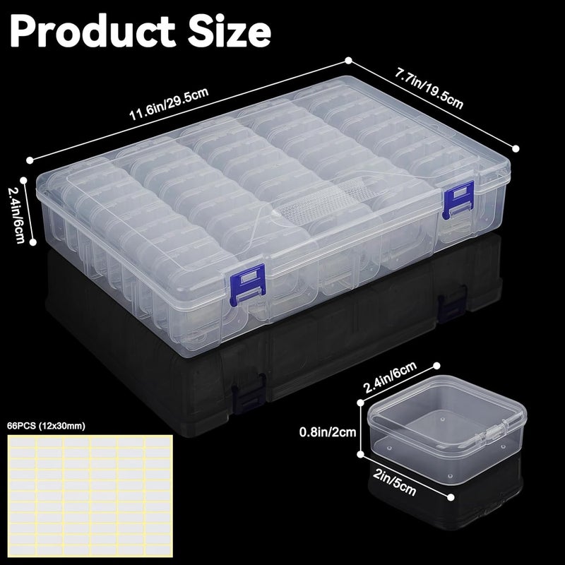 DILIBRA Bead Organizer Box, 46Pcs Small Bead Organizers and Storage Plastic Cases, Mini Clear Storage Containers Boxes with Hinged Lid for Diamond Painting Accessories Seed Jewelry Crafts - Image 3